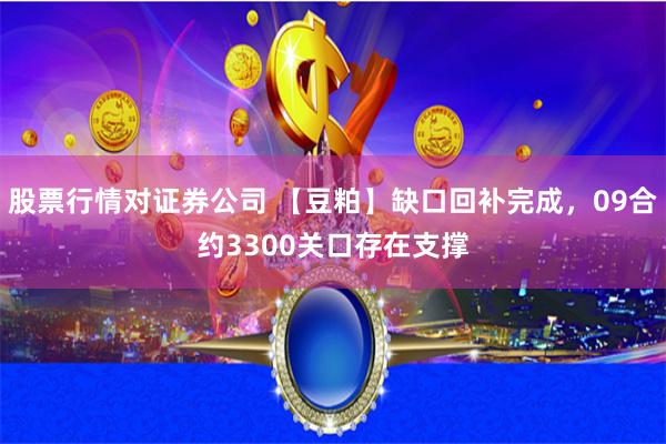 股票行情对证券公司 【豆粕】缺口回补完成，09合约3300关口存在支撑